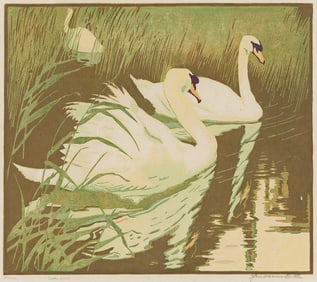 JESSIE ARMS BOTKE (1883 - 1971) Swans.