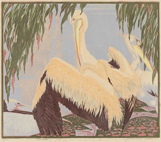 JESSIE ARMS BOTKE (1883 - 1971) Pelicans.