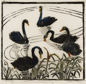 LISETTE KOHLHAGEN (1890 - 1969) Black Swans.
