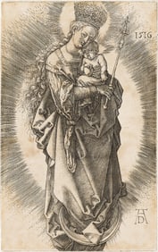 ALBRECHT DÜRER (1471 - 1528) Virgin on the Crescent with a Sceptre and a Starry Crown.