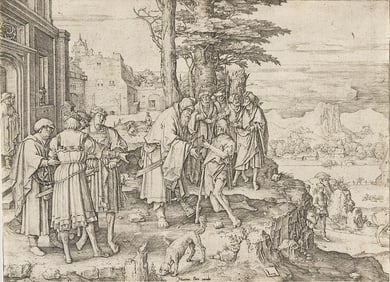 LUCAS VAN LEYDEN (1494 - 1533) The Return of the Prodigal Son.