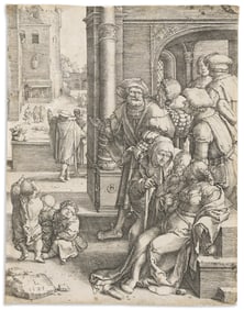 LUCAS VAN LEYDEN (1494 - 1533) The Poet Virgil Suspended in a Basket.