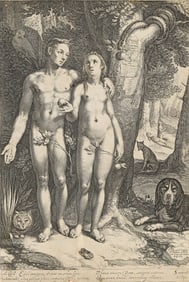 JAN SAENREDAM (1565 - 1607) AFTER C. VAN HAARLEM The Temptation of Adam.