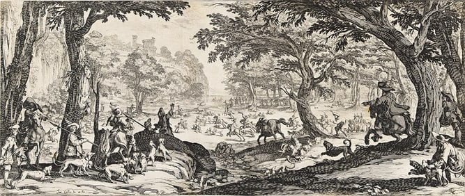 JACQUES CALLOT (1592 - 1635) La Grande Chasse.