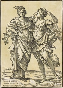 BARTOLOMEO CORIOLANO (1599 - 1676) AFTER GUIDO RENI Alliance of Peace and Abundance.