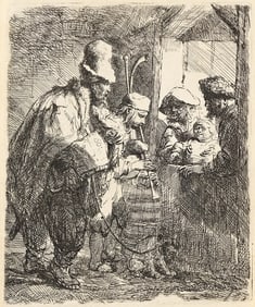 REMBRANDT VAN RIJN (1606 - 1669) The Strolling Musicians.