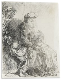 REMBRANDT VAN RIJN (1606 - 1669) Abraham Caressing Isaac.