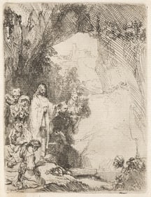 REMBRANDT VAN RIJN (1606 - 1669) The Raising of Lazarus: Small Plate.