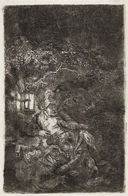 REMBRANDT VAN RIJN (1606 - 1669) The Rest on the Flight into Egypt: A Night Piece.