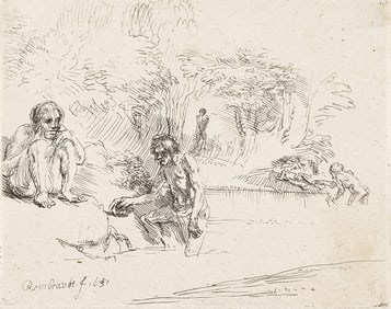 REMBRANDT VAN RIJN (1606 - 1669) The Bathers.