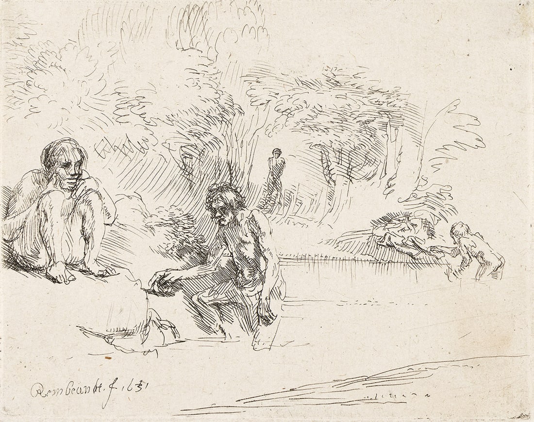 REMBRANDT VAN RIJN (1606 - 1669) The Bathers. (1 of 1)