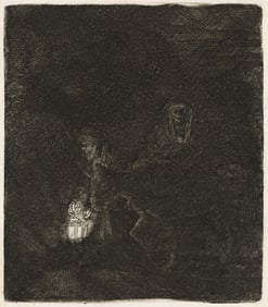 REMBRANDT VAN RIJN (1606 - 1669) The Flight into Egypt: A Night Piece.