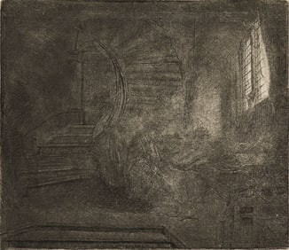 REMBRANDT VAN RIJN (1606 - 1669) St. Jerome in a Dark Chamber.