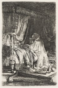 REMBRANDT VAN RIJN (1606 - 1669) David in Prayer.