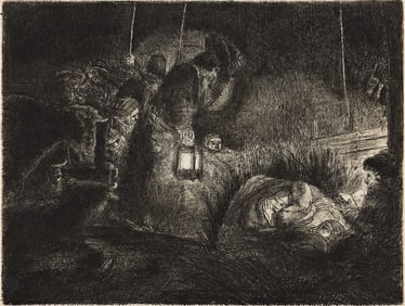 REMBRANDT VAN RIJN (1606 - 1669) Adoration of the Shepherds: A Night Piece.