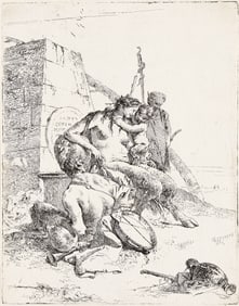 GIOVANNI B. TIEPOLO (1696 - 1770) La Famiglia del Satiro con l'Obelisco.