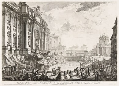 GIOVANNI B. PIRANESI (1720 - 1778) Veduta della vasta Fontana de Trevi anticamente detta l'Acqua