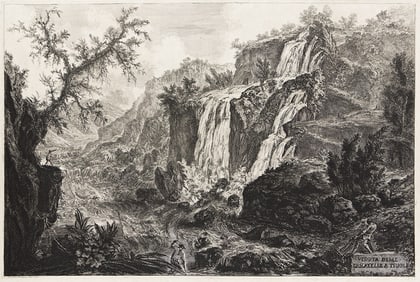 GIOVANNI B. PIRANESI (1720 - 1778) Veduta delle Cascatelle a Tivoli.