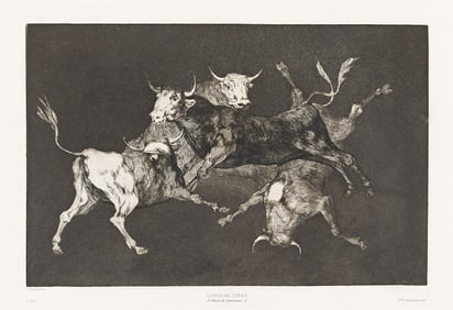 FRANCISCO JOSÉ DE GOYA (1746 - 1828) Al Toro y al Aire Darles Calle (Lluvia de Toros).