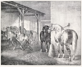THÉODORE GÉRICAULT (1791 - 1824) Hangar de Maréchal-Ferrant.