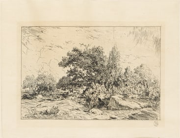 THÉODORE ROUSSEAU (1812 - 1867) Vue du Plateau de Bellecroix.