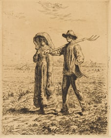 JEAN-FRANÇOIS MILLET (1814 - 1875) Le Départ pour le Travail.