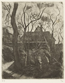 CAMILLE PISSARRO (1830 - 1903) Sente des Pouilleux, à Pontoise, grande planche.