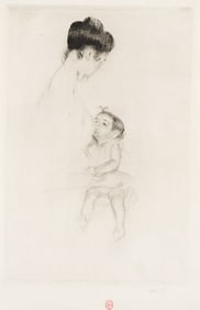 MARY CASSATT (1844 - 1926) Mother Louise Nursing Her Child.