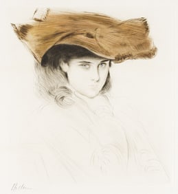 PAUL CÉSAR HELLEU (1859 - 1927) Portrait de Ellen Helleu, en buste, vers 1897.