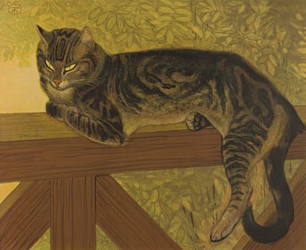 THÉOPHILE-ALEXANDRE STEINLEN (1859 - 1923) L'Été, Chat sur une balustrade.