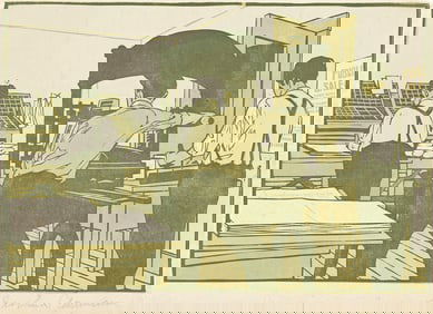 GUSTAVE BAUMANN (1881 - 1971) The Print Shop.