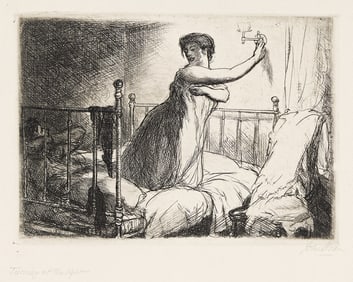JOHN SLOAN (1871 - 1951) Turning out the Light.