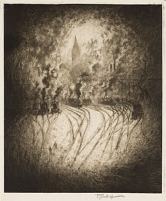 JOSEPH PENNELL (1857 - 1926) The Lair of the Locos, Philadelphia.