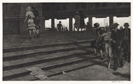 MARTIN LEWIS (1881 - 1962) Cathedral Steps.