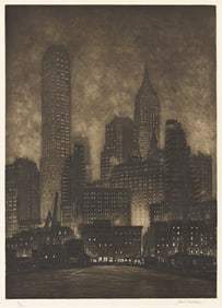 SAMUEL CHAMBERLAIN (1895 - 1975) Manhattan Twilight.