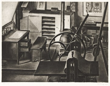 ARMIN LANDECK (1905 - 1984) Studio Interior No. 1.