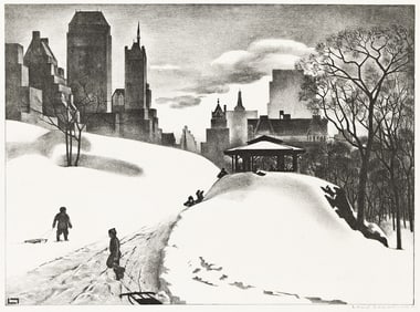 LOUIS LOZOWICK (1892 - 1973) Winter Fun.