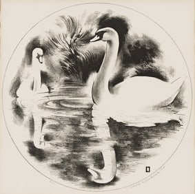 LOUIS LOZOWICK (1892 - 1973) Untitled (Swans).
