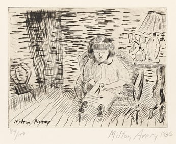 MILTON AVERY (1885 - 1965) Child Cutting.