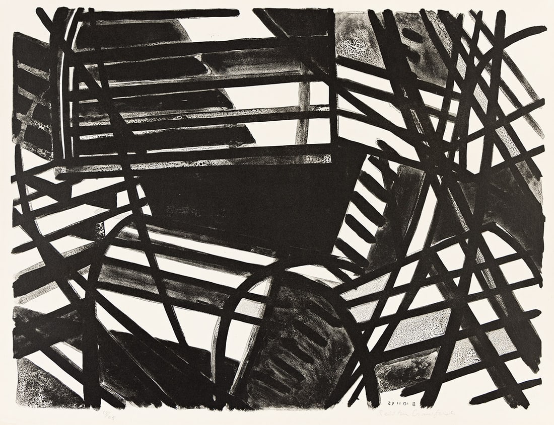 RALSTON CRAWFORD (1906 - 1978) Lobster Pots #2.: RALSTON CRAWFORD (1906 - 1978) Lobster Pots #2. Lithograph, 1955. 458x605 mm; 18x24 inches, wide margins. Signed and numbered 18/25 in pencil, lower margin. Printed by Lucien Detruit, Paris. Freeman 5
