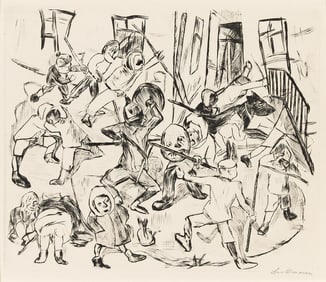 MAX BECKMANN (1884 - 1950) Spielende Kinder.