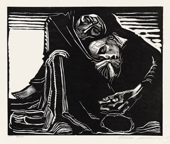 KÄTHE KOLLWITZ (1867 - 1945) Tod mit Frau im Schoss.