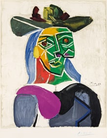 PABLO PICASSO (AFTER) Tête de Femme au Chapeau.