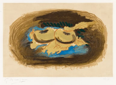 GEORGES BRAQUE (1882 - 1963) Pommes et feuilles.