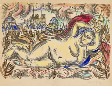 RAOUL DUFY (1877 - 1953) Fluctuat Nec Mergitur (La Sirène Devant Paris).