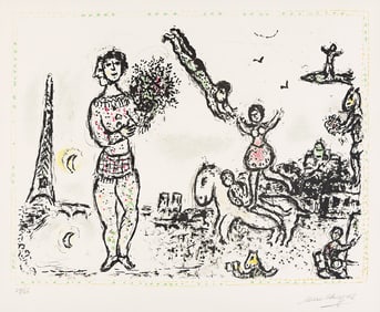 MARC CHAGALL (1887 - 1985) Paris en Fête.