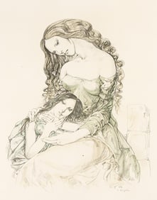 LÉONARD TSUGUHARU FOUJITA (1886 - 1968) Mère et Enfant.