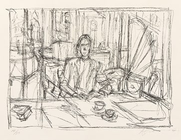 ALBERTO GIACOMETTI (1901 - 1966) Au Café.