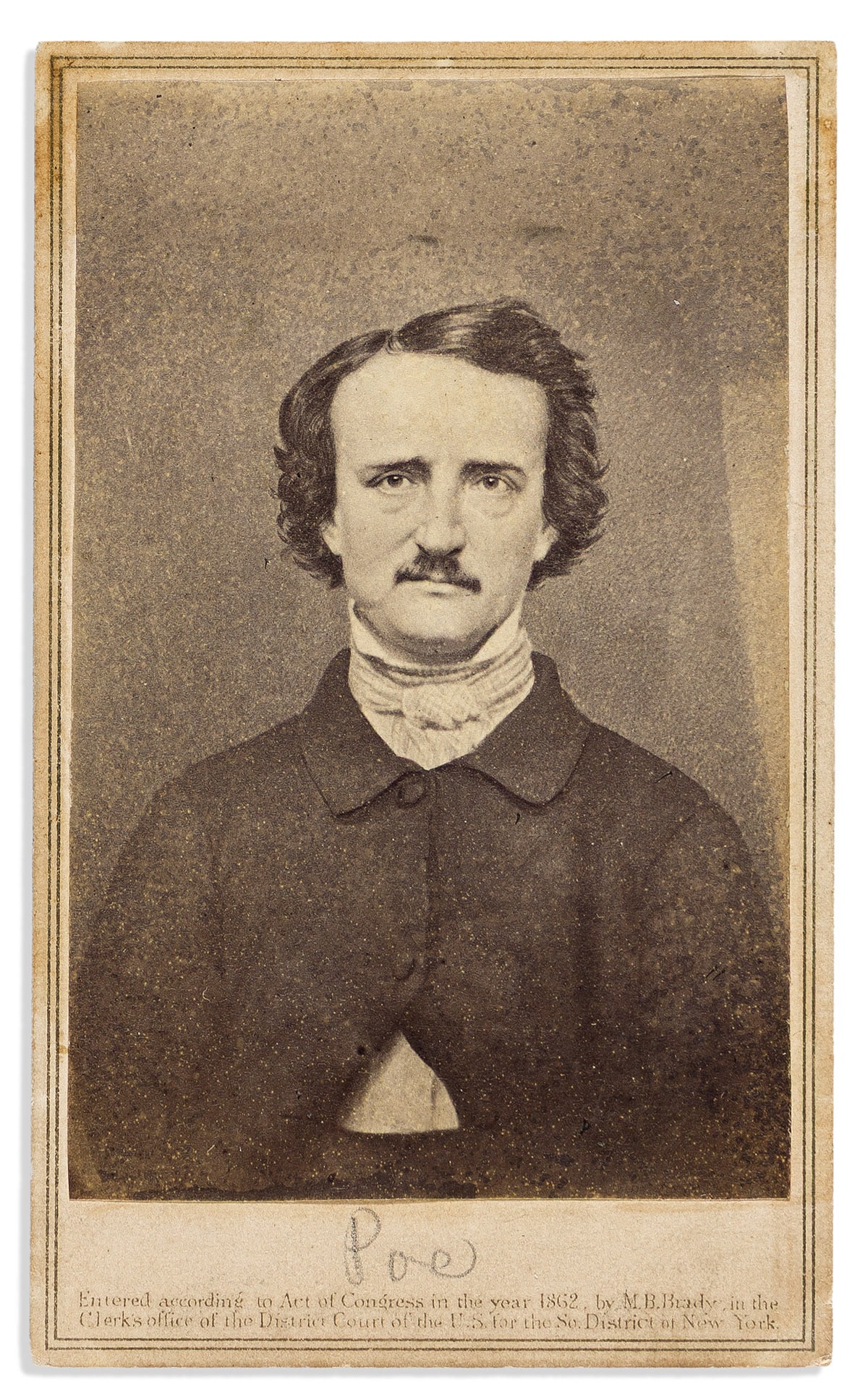 Poe, Edgar Allan (1809-1849) Carte de Visite. (1 of 2)
