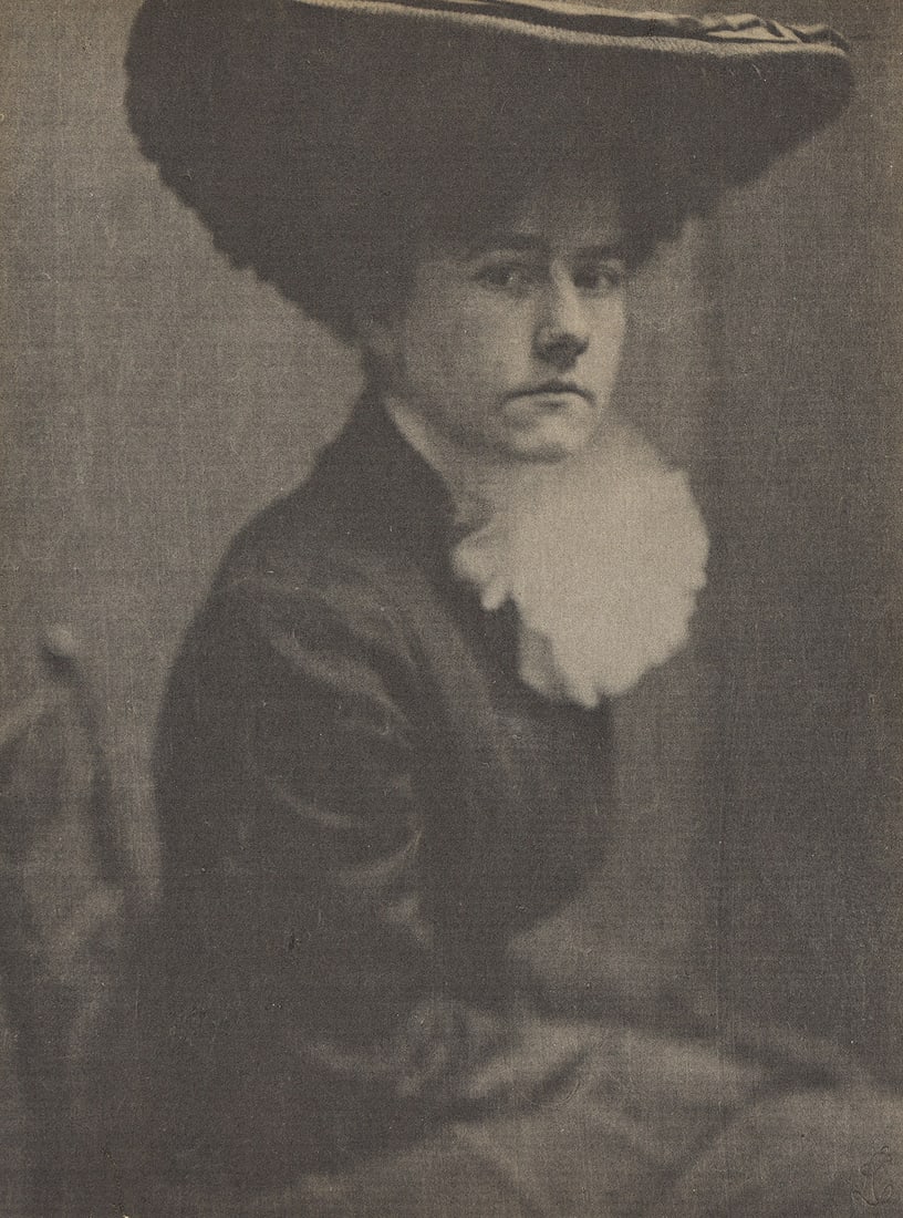 ALVIN LANGDON COBURN (1882-1966) Hermine Turner (Gertrude Käsebier's daughter). Circa 1903.: ALVIN LANGDON COBURN (1882-1966) Hermine Turner (Gertrude Käsebier's daughter). Circa 1903. Gum bichromate over platinum print, the image measuring 8x6 inches (20.3x15.2 cm.), with Coburn's blind